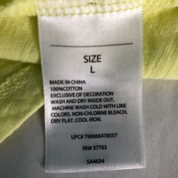 Rafaella Women Top Sz L Pale Lime Yellow Shirt Lace Sleeveless - Picture 7 of 7